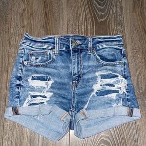 american eagle ripped cuffed shorts